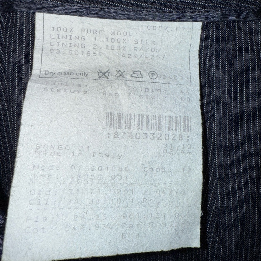 VTG Giorgio Armani Navy | Silk & Wool | Pinstriped Pants - Picture 6 of 13